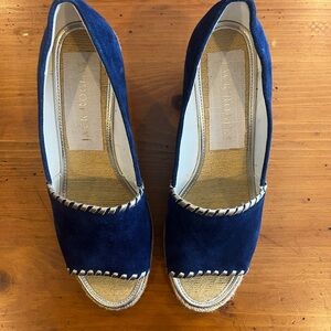 Jack Rogers Blue Espadrille Flats with Suede Upper